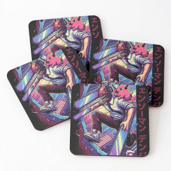 Item preview, Retro 80s Boy Chainsaw Pet Neon Vaporwave Synthwave Sunset Katakana Design   designed and sold by Senpaiwaves.