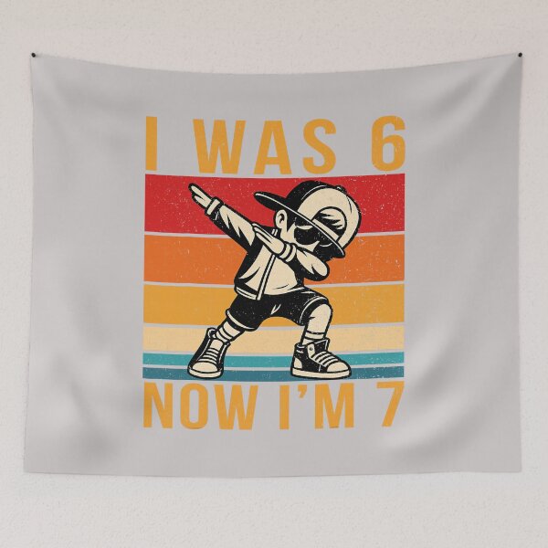 Item preview, Dabbing 7th Birthday Kid I was 6 Now I'm 7 Six 67 Funny Meme designed and sold by MabelWells.