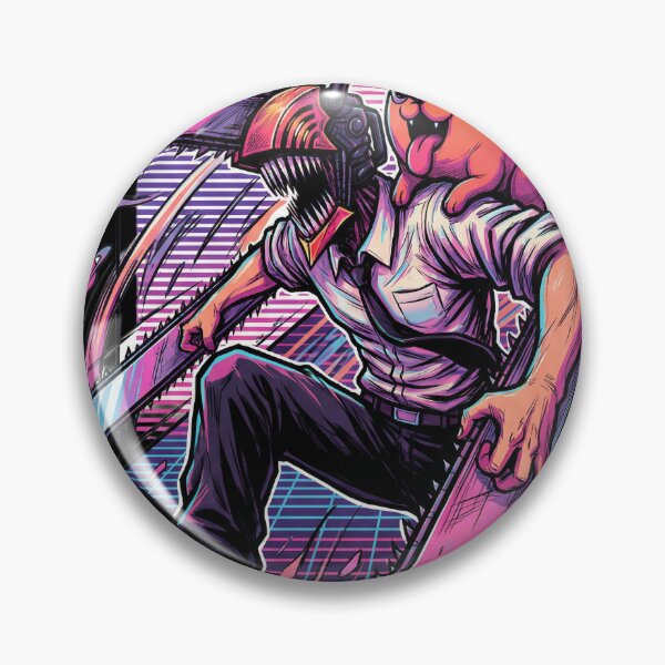 Item preview, Chainsaw Boy Chainsaw Dog Neon 80s Vaporwave Synthwave Palm Sunset Aesthetic   designed and sold by Senpaiwaves.