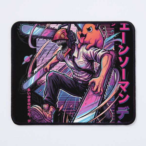 Item preview, Chainsaw Boy Chainsaw Dog Neon 80s Vaporwave Synthwave Palm Sunset Aesthetic designed and sold by Senpaiwaves.