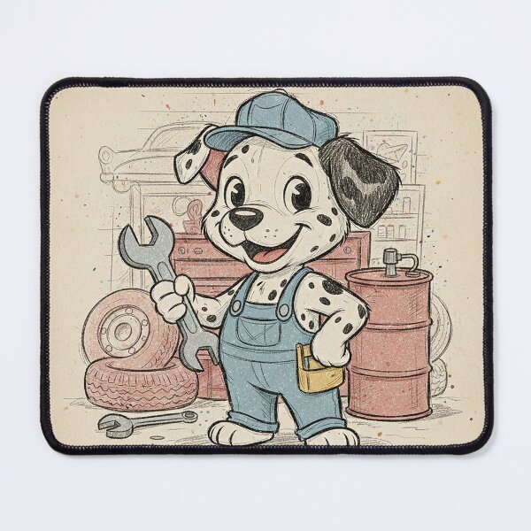 Item preview, Retro Grease Monkey: Hardworking Service Pup designed and sold by VisualRotaStudio .