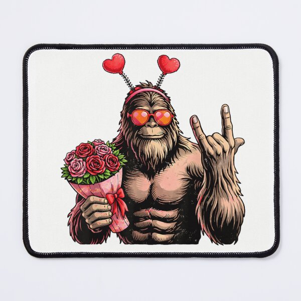 Item preview, Funny romantic gorilla holding roses with heart antenna headband designed and sold by RuperDelois.