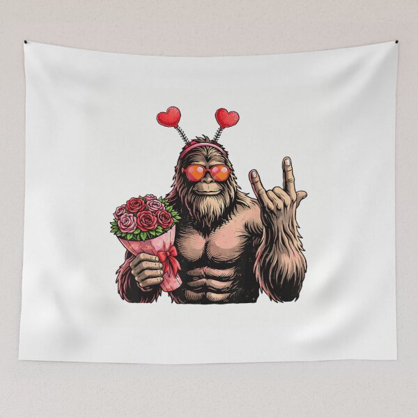 Item preview, Funny romantic gorilla holding roses with heart antenna headband designed and sold by RuperDelois.