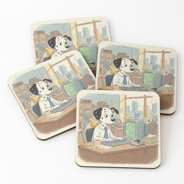 Item preview, 9 to 5 Spotted Professional: Retro Office Dog designed and sold by VisualRotaStudio .