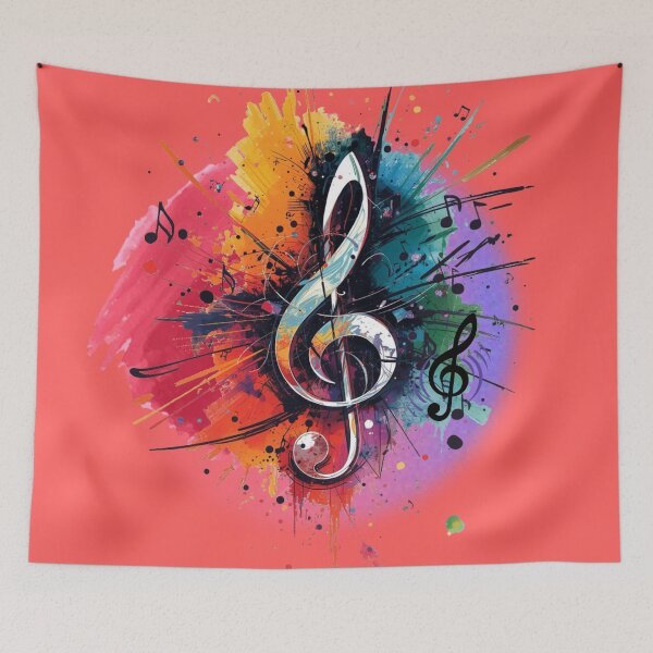 Item preview, Arte con salpicaduras de música colorida designed and sold by Bellassi.