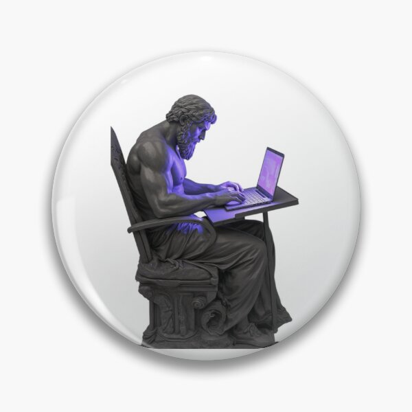 Item preview, The Stoic Coder | Ancient Greek Statue with Laptop designed and sold by Moccroad.