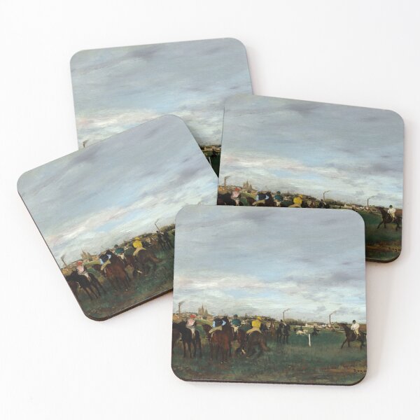 Item preview, The Races by Edgar Degas: Impressionist Horse Racing Fine Art Poster designed and sold by artofuniverse.