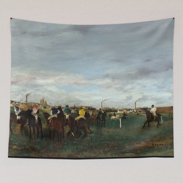 Item preview, The Races by Edgar Degas: Impressionist Horse Racing Fine Art Poster designed and sold by artofuniverse.