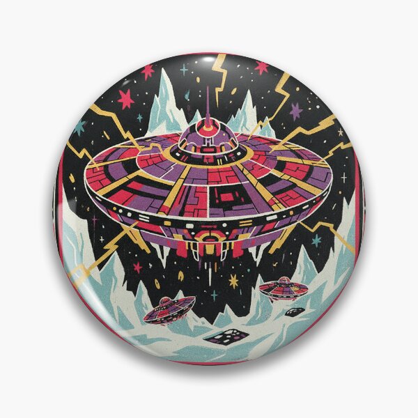 Item preview, Greenland Arctic Alien Base Electric Psychedelic UFO Art designed and sold by zzz888.