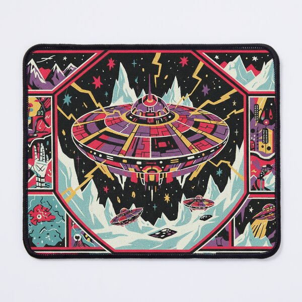 Item preview, Greenland Arctic Alien Base Electric Psychedelic UFO Art designed and sold by zzz888.