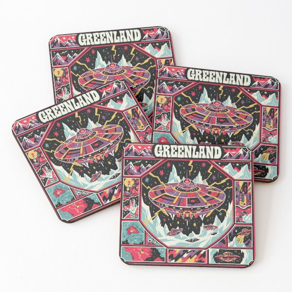 Item preview, Greenland Arctic Alien Base Electric Psychedelic UFO Art designed and sold by zzz888.