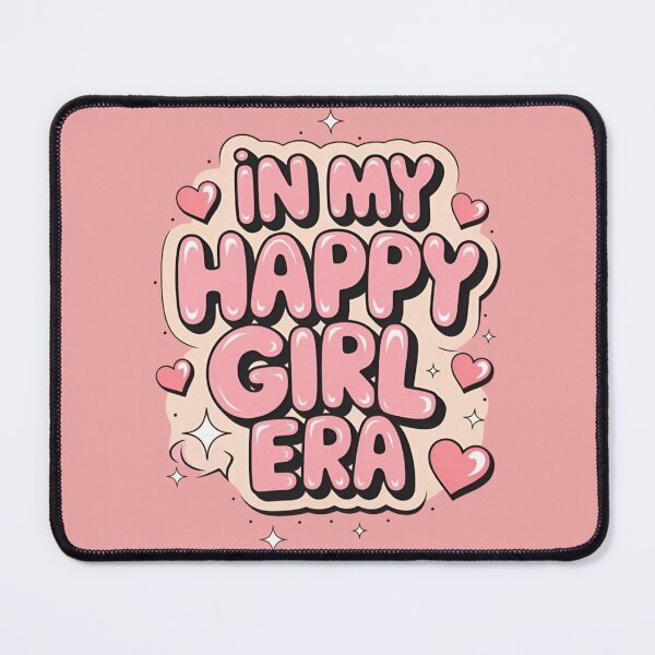 Item preview, In My Happy Girl Era – Retro Pink Bubble Typography Aesthetic designed and sold by CoquetteDigitalArt.