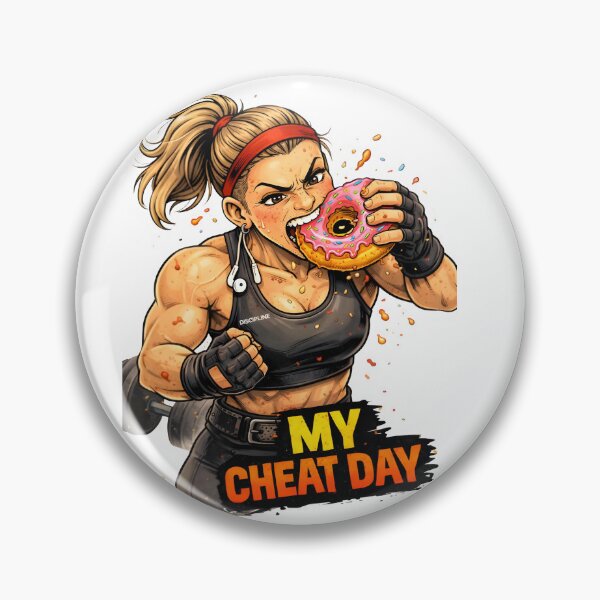 Item preview, My Cheat Day – Strong Gym Girl Eating Donut | Funny Fitness Food Art designed and sold by Snackwear Apparel.