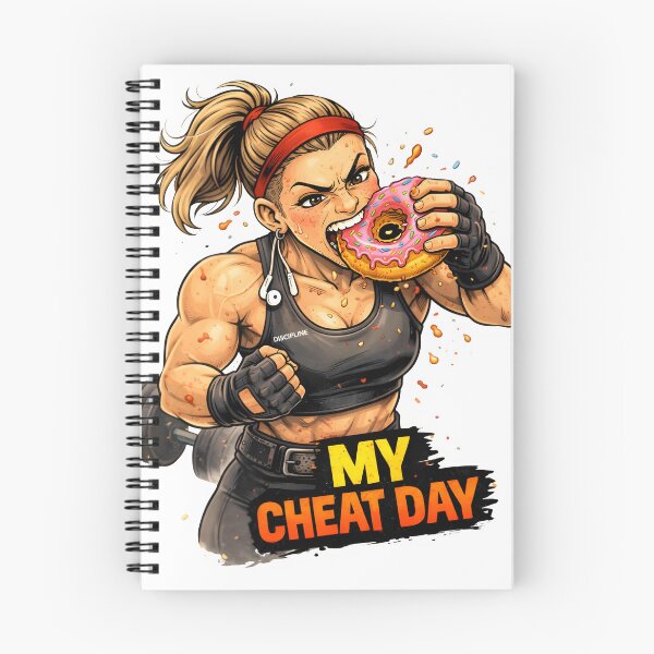 Item preview, My Cheat Day – Strong Gym Girl Eating Donut | Funny Fitness Food Art designed and sold by Snackwear Apparel.