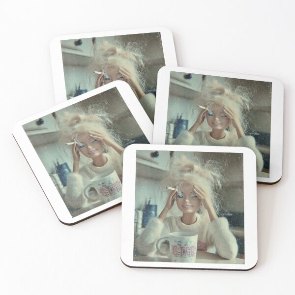 Item preview, Surreal vintage doll portrait with cigarette coffee and melancholic aesthetic designed and sold by HarinDonreka.