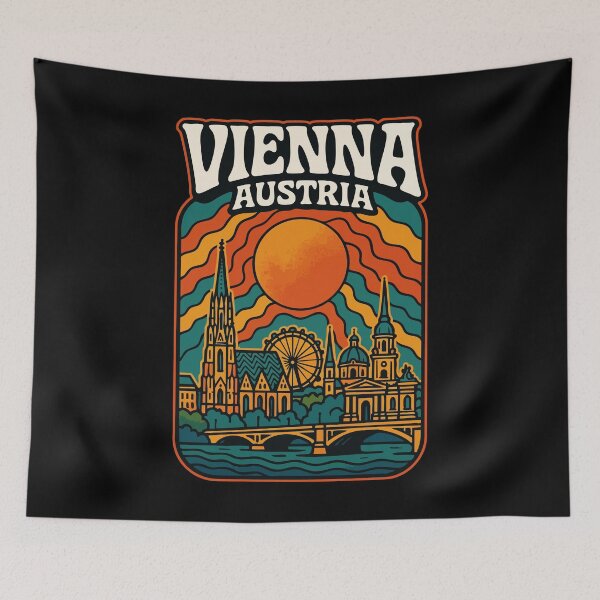 Item preview, Vienna Austria Trippy Vintage Travel designed and sold by TomFrontierArt.