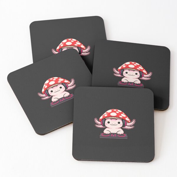 Item preview, Minimal DJ Axolotl with Mushroom Hat – Modern Music Icon Illustration designed and sold by ColorSplash123.