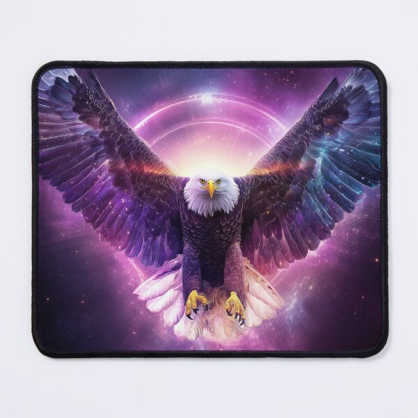 Item preview, Cosmic Neon Eagle – Purple & Gold Galaxy Wings Art designed and sold by VisionaryVeils.