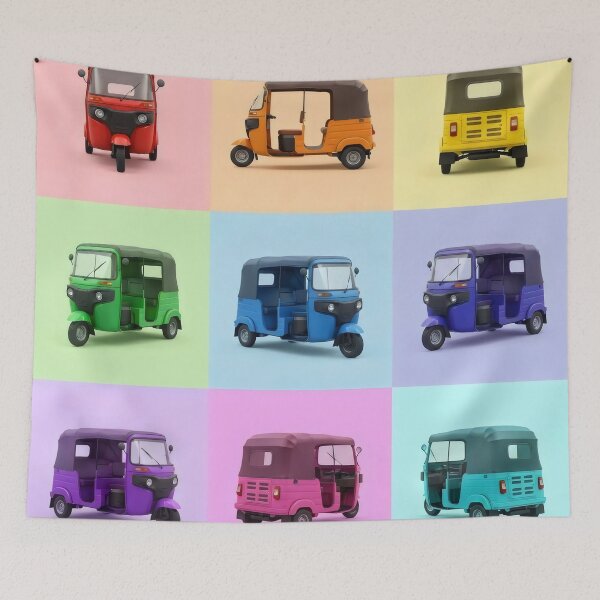 Item preview, Colorful tuk-tuks. designed and sold by MyHappyArtShop.
