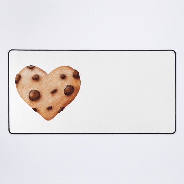 Item preview, Watercolor heart-shaped chocolate chip cookies designed and sold by ArtTinulyaOk.