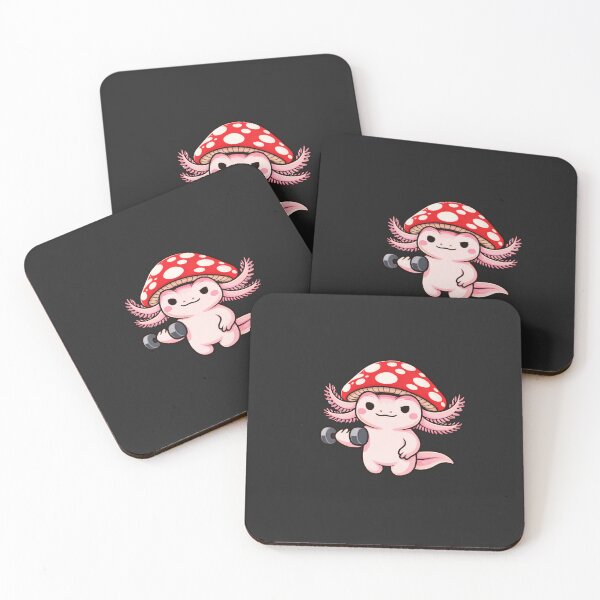 Item preview, Minimal Fitness Axolotl with Mushroom Hat – Cute Workout Icon Illustration designed and sold by ColorSplash123.