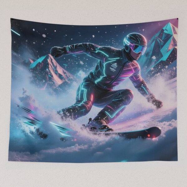 Item preview, Neon snowboarder. designed and sold by MyHappyArtShop.