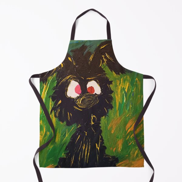 Item preview, ​Quirky Expressionist Black Dog – Whimsical Scruffy Pup Acrylic Painting designed and sold by BeyondInkwell.