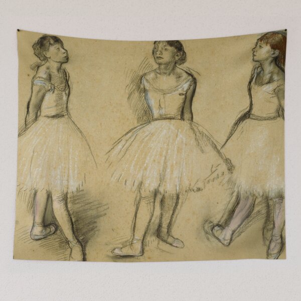 Item preview, Three Studies of a Dancer in Fourth Position by Edgar Degas: Ballet Sketch Poster designed and sold by artofuniverse.