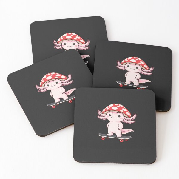 Item preview, Minimal Skater Axolotl with Mushroom Hat – Street Style Icon Illustration designed and sold by ColorSplash123.