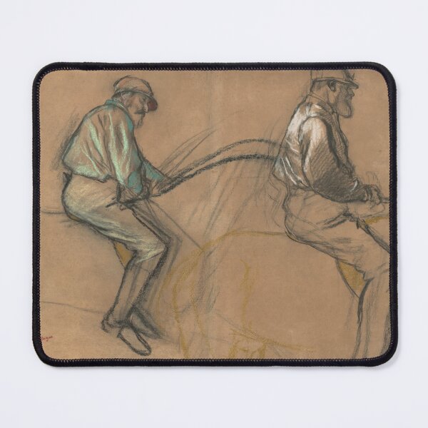 Item preview, Two Studies of a Jockey by Edgar Degas: Impressionist Charcoal Art Print designed and sold by artofuniverse.