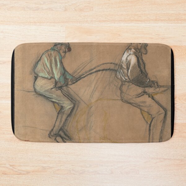 Item preview, Two Studies of a Jockey by Edgar Degas: Impressionist Charcoal Art Print designed and sold by artofuniverse.