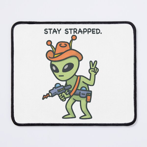 Item preview, Cute Alien with Ray Gun – Funny Sci Fi Cartoon Illustration designed and sold by Senkov.