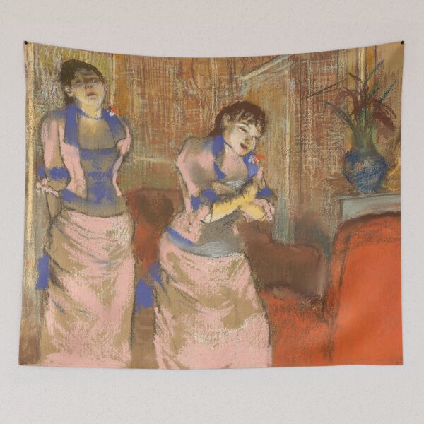 Item preview, Two Women by Edgar Degas: Intimate Impressionist Interior Fine Art Print designed and sold by artofuniverse.