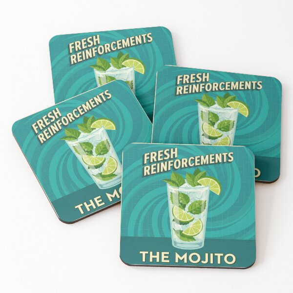 Item preview, Vintage Mojito Cocktail Poster - "Fresh Reinforcements" Retro Propaganda Art designed and sold by Cozy-Old-Pub.
