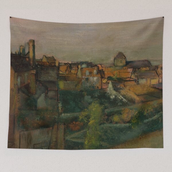 Item preview, View of Saint Valery Sur Somme by Edgar Degas: Impressionist Landscape Poster designed and sold by artofuniverse.