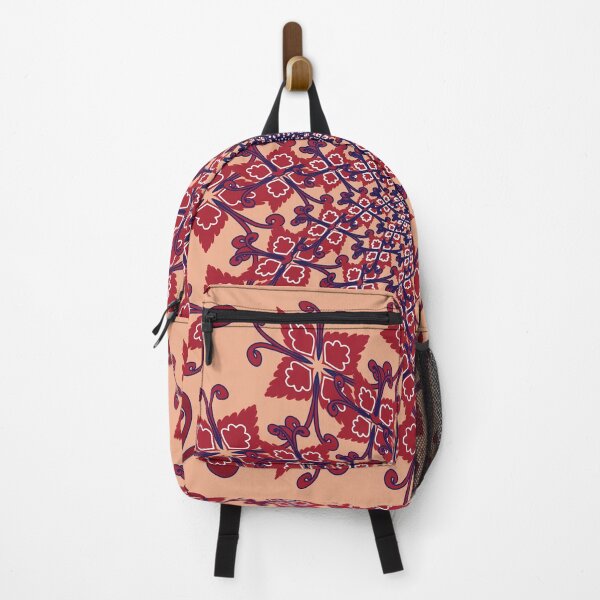 Item preview, Intricate Floral Mandala with Flowing Lines in Peach and Deep Red designed and sold by OIL Pattern Design .