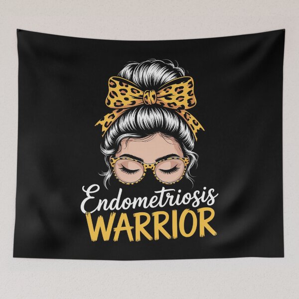 Item preview, Endometriosis Warrior Messy Bun Uterus Endometrium designed and sold by tiekanamac.