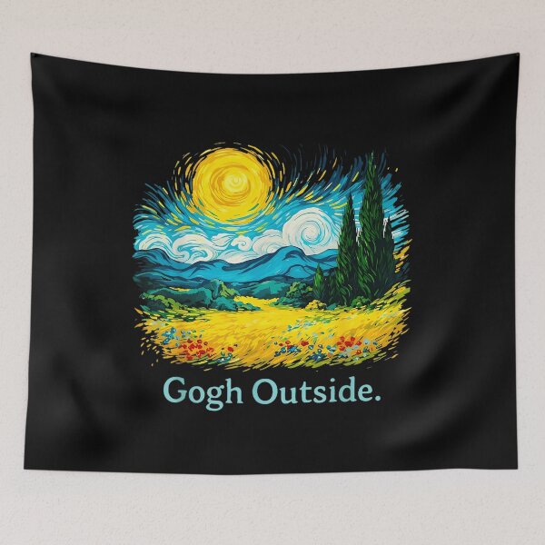 Item preview, Colorful impressionist landscape parody encouraging outdoor creativity and artistic inspiration designed and sold by DaphoLatara.