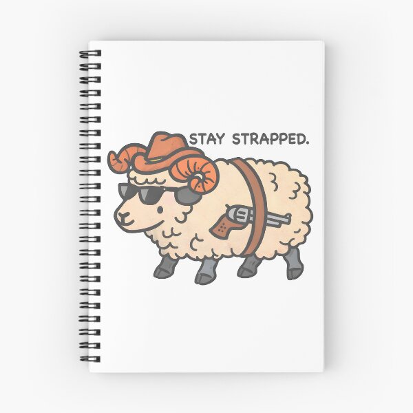 Item preview, Funny Ram Cowboy – Stay Strapped Cartoon Illustration designed and sold by Senkov.