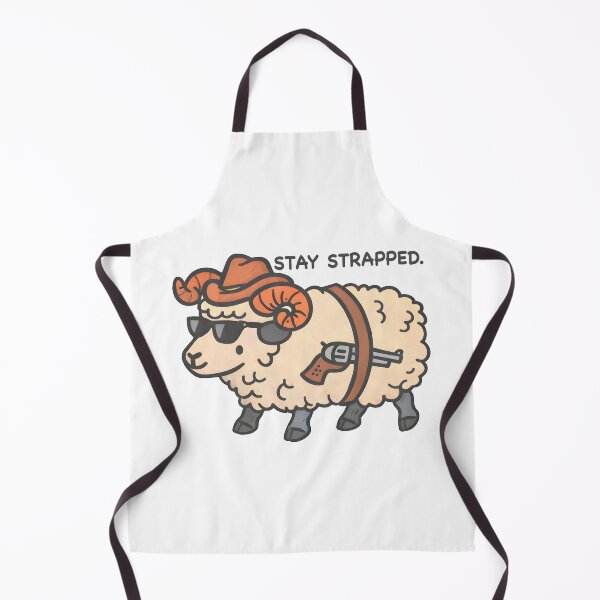 Item preview, Funny Ram Cowboy – Stay Strapped Cartoon Illustration designed and sold by Senkov.