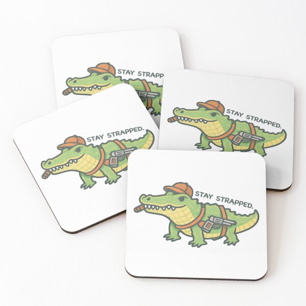Item preview, Stay Strapped Crocodile Cartoon Illustration designed and sold by Senkov.