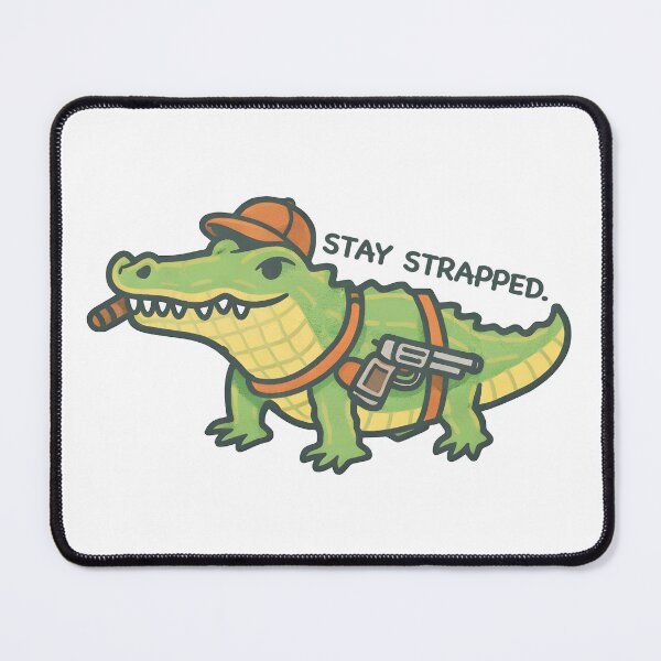Item preview, Stay Strapped Crocodile Cartoon Illustration designed and sold by Senkov.