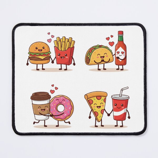 Item preview, Cute Fast Food Better Together Valentine Illustration Set designed and sold by NonditStudio.