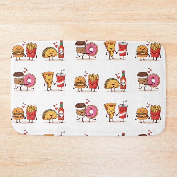 Item preview, Cute Fast Food Better Together Valentine Illustration Set designed and sold by NonditStudio.