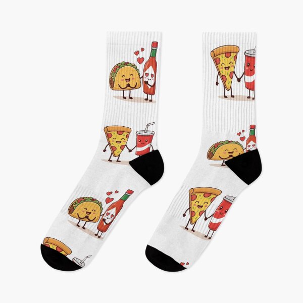 Item preview, Cute Fast Food Better Together Valentine Illustration Set designed and sold by NonditStudio.