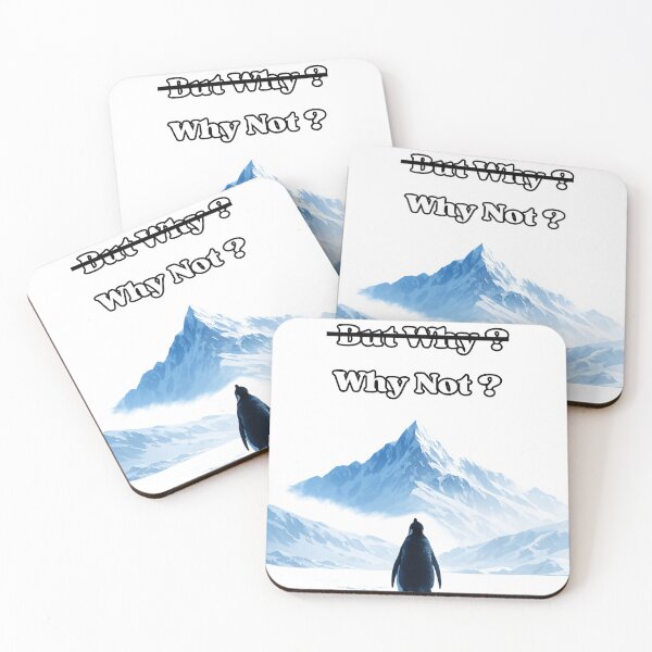Item preview, Why Not? Penguin Motivation Quote | Minimal Winter Mountain Art designed and sold by Bmd4Fitness.