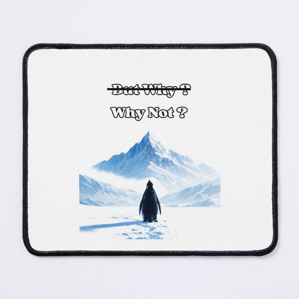 Item preview, Why Not? Penguin Motivation Quote | Minimal Winter Mountain Art designed and sold by Bmd4Fitness.