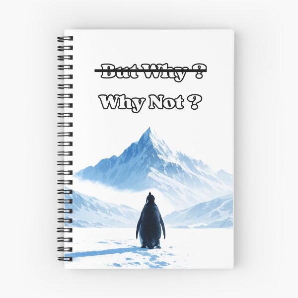 Item preview, Why Not? Penguin Motivation Quote | Minimal Winter Mountain Art designed and sold by Bmd4Fitness.