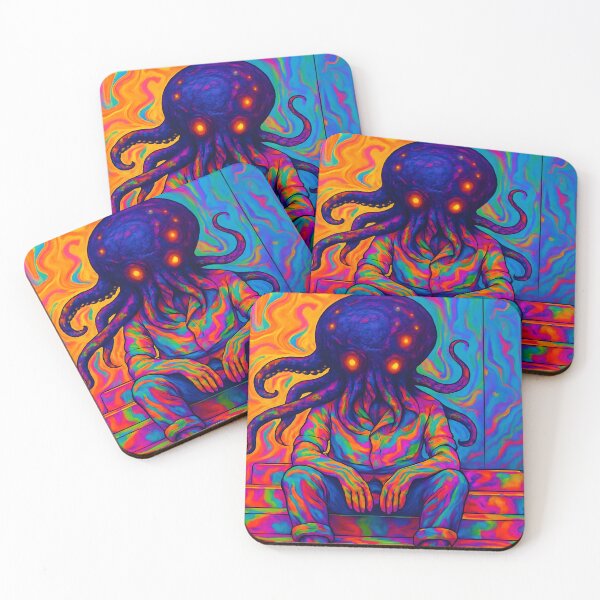 Item preview, Psychedelic Octopus Mind – Trippy Neon Surreal Art designed and sold by Luvahawb.