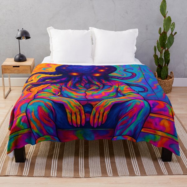 Item preview, Psychedelic Octopus Mind – Trippy Neon Surreal Art designed and sold by Luvahawb.